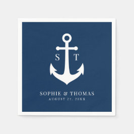 Servilleta De Papel Boda de anclaje de color de fondo editable