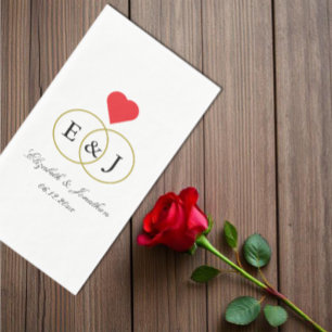 Servilleta De Papel Boda de anillos entrelazados