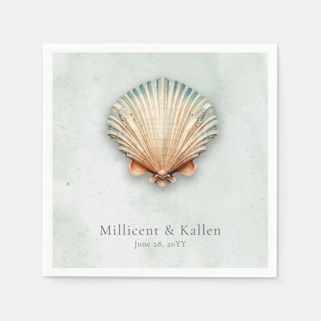 Servilleta De Papel Boda de Aqua (Anverso)