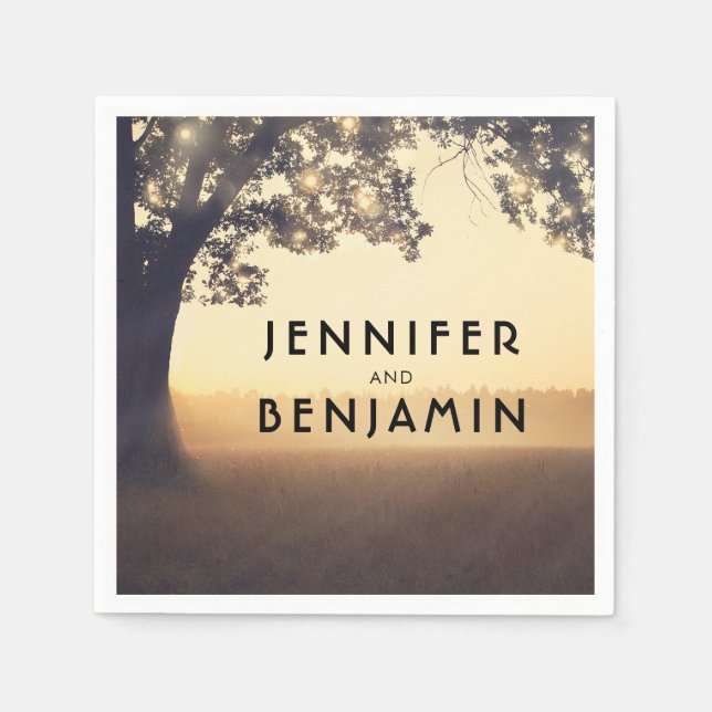 Servilleta De Papel Boda de árbol (Anverso)