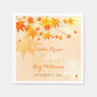 Servilleta De Papel Boda de árbol de arce de otoño