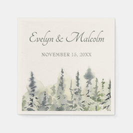 Servilleta De Papel Boda de Árboles Evergreen Trees de Madera Alta