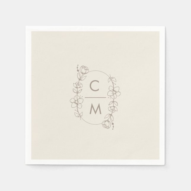 Servilleta De Papel Boda de arco de Beige Wildflower Bohemian (Anverso)