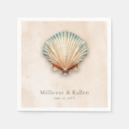 Servilleta De Papel Boda de arena costera moderna