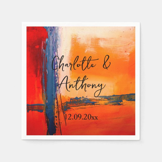 Servilleta De Papel Boda de arte de resumen creativo (Anverso)