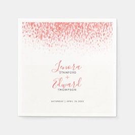 Servilleta De Papel Boda de arte gris de coral vivo con cascada