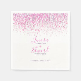 Servilleta De Papel Boda de arte púrpura rosa con cascada