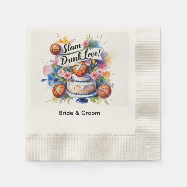 Servilleta De Papel Boda de baloncesto (Anverso)