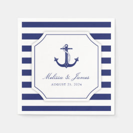 Servilleta De Papel Boda de banda azul de la Marina de Anclaje Náutico