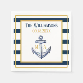 Servilleta De Papel Boda de bandas náuticas y de anclaje