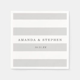 Servilleta De Papel Boda de bandas plateadas