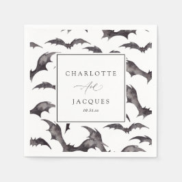 Servilleta De Papel Boda de Bats Halloween - Blanco
