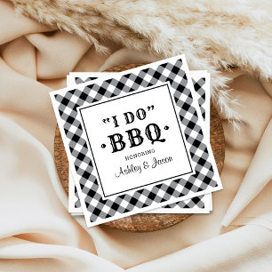 Servilleta De Papel Boda de BBQ con Gingham Negro I Do