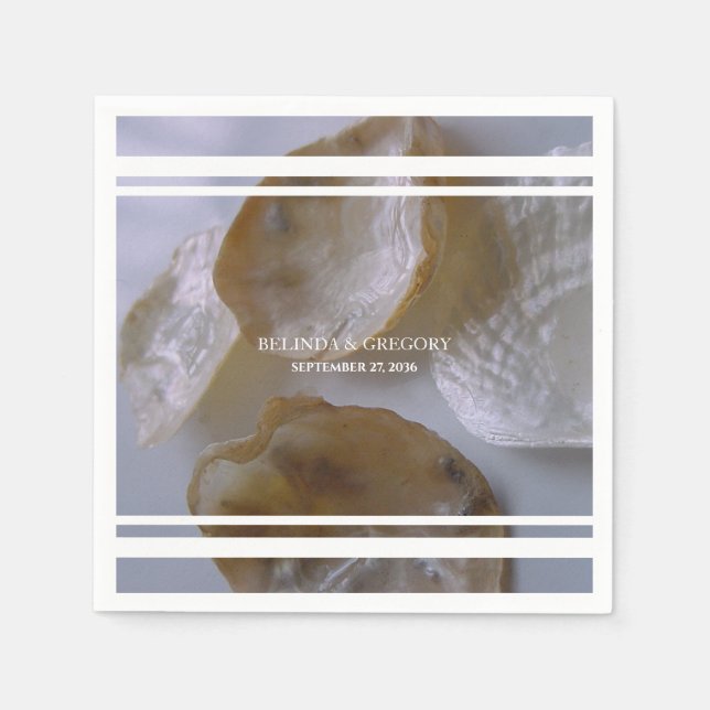 Servilleta De Papel Boda de Beach Clams (Anverso)