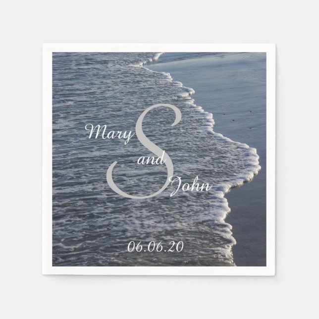 Servilleta De Papel Boda de Belleza de Costa (Anverso)