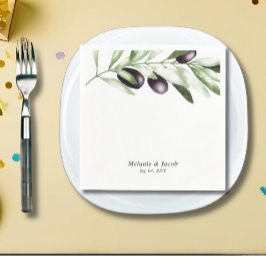 Servilleta De Papel Boda de bifurcación de oliva