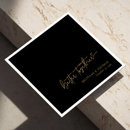 Servilleta De Papel Boda de Black & Gold personalizado mejor juntos