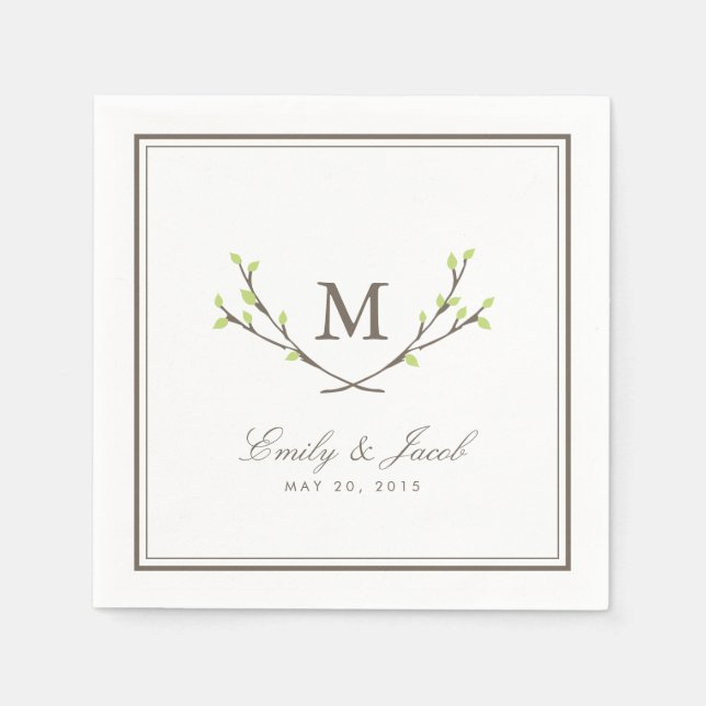Servilleta De Papel Boda de Blissful Branches (Anverso)