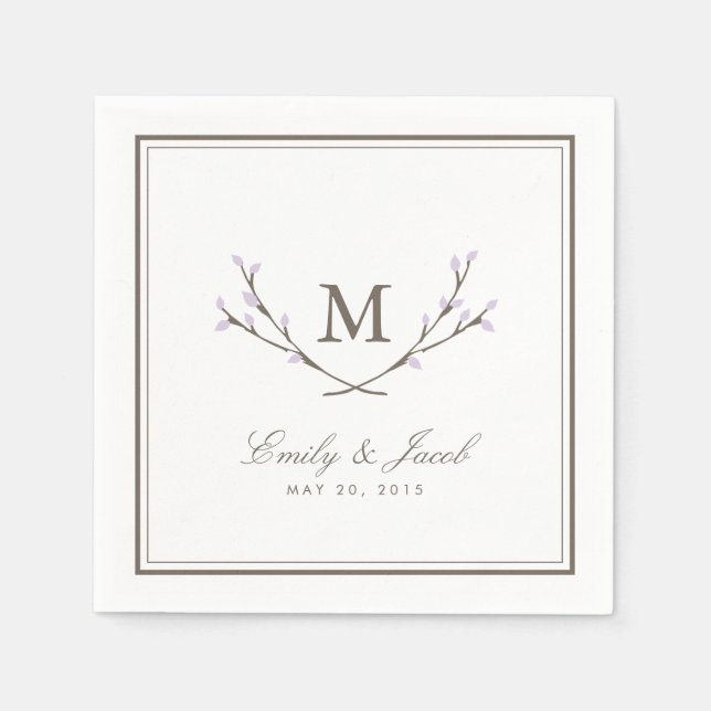 Servilleta De Papel Boda de Blissful Branches (Anverso)