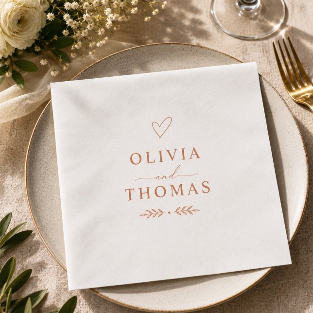Servilleta De Papel Boda de Boho Minimalista Terracota (Subido por el creador)