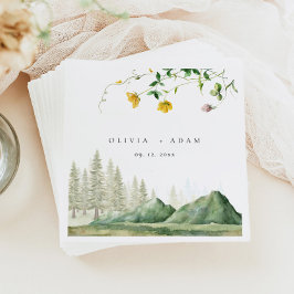 Servilleta De Papel Boda de Boho Wildflower Rustic Forest
