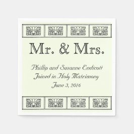 Servilleta De Papel Boda de borde de flores de estilo Art Decó