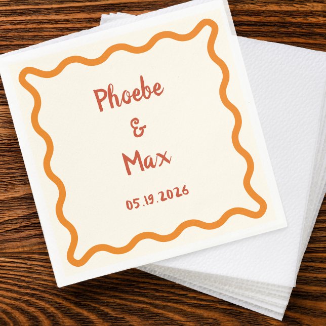 Servilleta De Papel Boda de borde de onda sinusal manuscrita de 70 año (Subido por el creador)