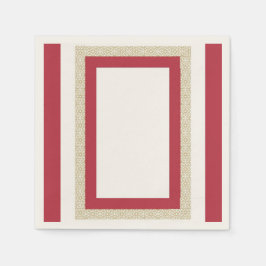 Servilleta De Papel Boda de borde geométrico islámico rojo