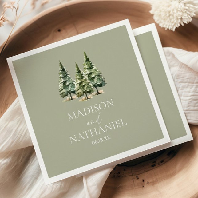 Servilleta De Papel Boda de bosques de pinos de nieve en invierno mini (Subido por el creador)