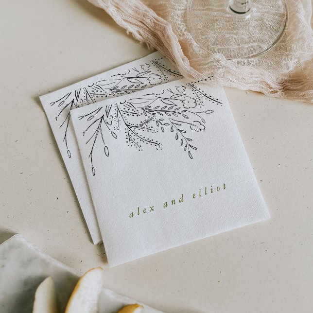 Servilleta De Papel Boda de Bouquet desbordante (Overflowing bouquet wedding paper napkins.)