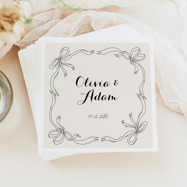 Servilleta De Papel Boda De Bow De Mano Retro Excéntrica Y Extraña (Subido por el creador)