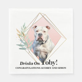Servilleta De Papel Boda de Bulldog americano Napkins con foto de perr