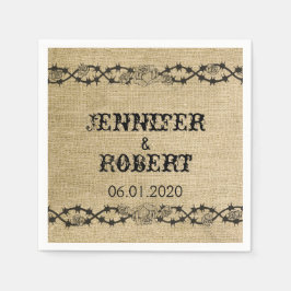 Servilleta De Papel Boda de Burlap Occidental Napkin