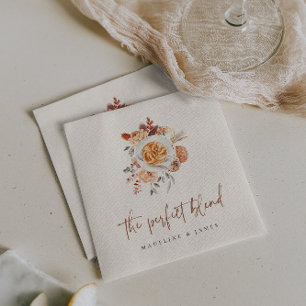 Servilleta De Papel Boda de café floral boho "La mezcla perfecta"