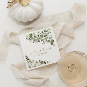 Servilleta De Papel Boda de Calabaza con Amor y Gratitud Verdes