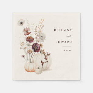 Servilleta De Papel Boda de calabaza floral boho de otoño