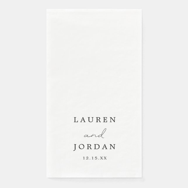 Servilleta De Papel Boda de Caligrafía Elegante (Anverso)