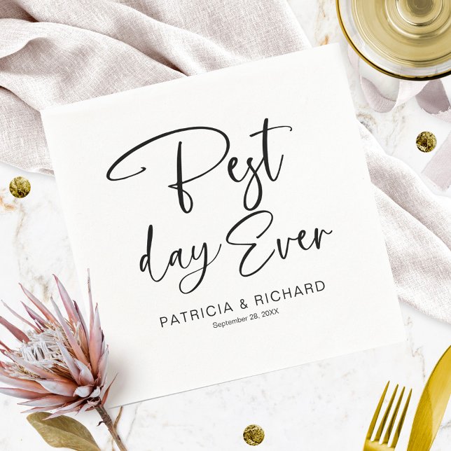 Servilleta De Papel Boda de caligrafía moderna del mejor día de la his (Subido por el creador)