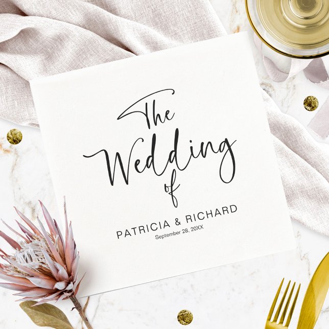 Servilleta De Papel Boda de caligrafía moderna simple (Subido por el creador)