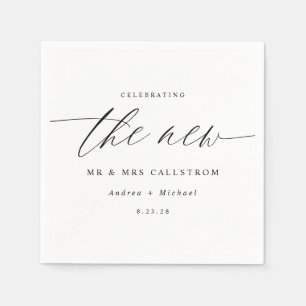 Servilleta De Papel Boda de Caligrafía Moderna y Elegante