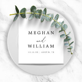 Servilleta De Papel Boda de caligrafía simple romántica