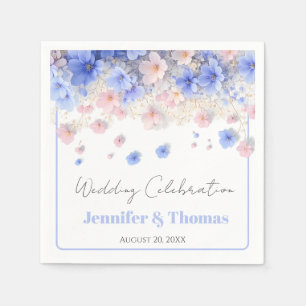 Servilleta De Papel Boda de Campo de Flores Silvestres Pastel Romántic
