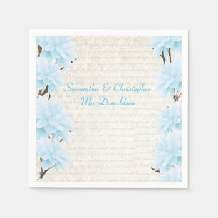 Servilleta De Papel boda de campo floral azul pastel