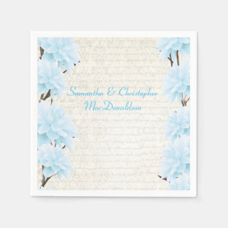 Servilleta De Papel boda de campo floral azul pastel