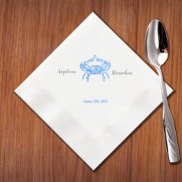 Servilleta De Papel Boda de cangrejo azul ventilado