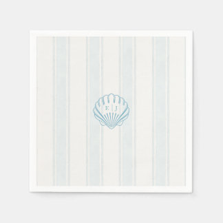 Servilleta De Papel Boda de Caparazón de Mar Azul Costero