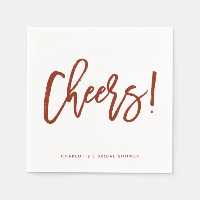 Servilleta De Papel Boda de Cartas Rústicas Rojas (Anverso)