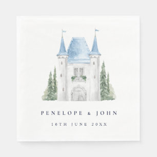 Servilleta De Papel Boda de Castillo de Acuarela Romántica