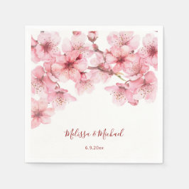 Servilleta De Papel Boda de cerezo rosa y blanco