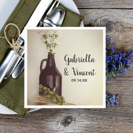 Servilleta De Papel Boda de Cervecería de Productores, Hops y Daisies